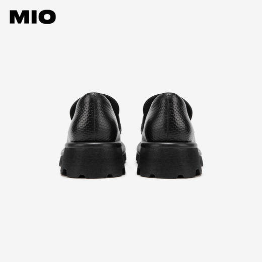 MIO米奥春季纯色中跟深口单鞋简约方扣通勤厚底乐福鞋女鞋M241532618 商品图4