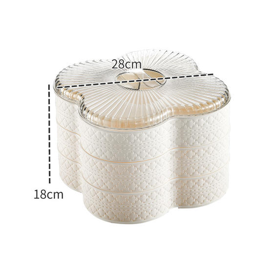 【喜庆的感觉，很有年味！】新款轻奢仿皮果盘,家用多层干果盒分格带盖,坚果糖果盒客厅零食盘,丰盈的多层带盖盛装着坚果糖果，宛如客厅的香甜风景 商品图12