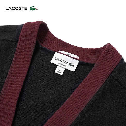 【海南专供价】Lacoste法国鳄鱼男女同款新款拼色潮流开衫针织衫AH0811-10 商品图3