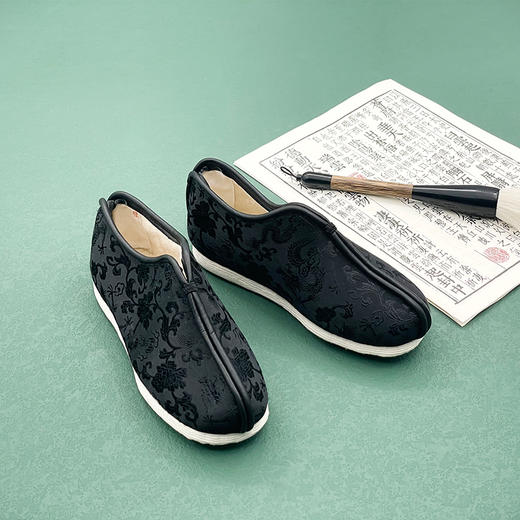 内联升童鞋手工单鞋千层底织锦安棉羊毛毡棉鞋5291C 商品图9