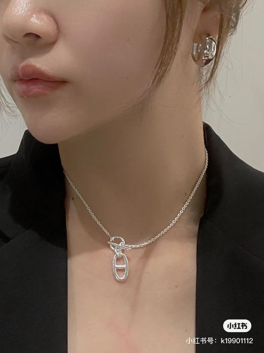 Hermès 爱马仕猪鼻子Farandole 纯银针扣项链 商品图2