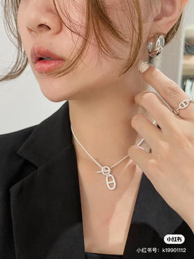 Hermès 爱马仕猪鼻子Farandole 纯银针扣项链