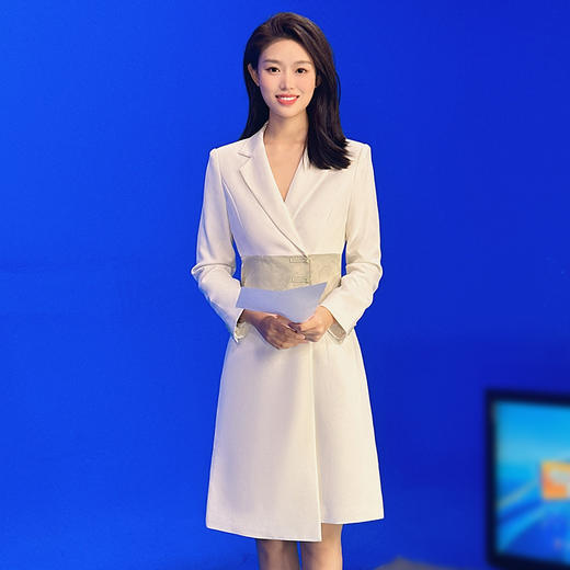 IWY/复古中国风连衣裙女秋冬长袖上镜主持人职业裙正装气质显瘦FYFQ236 商品图2