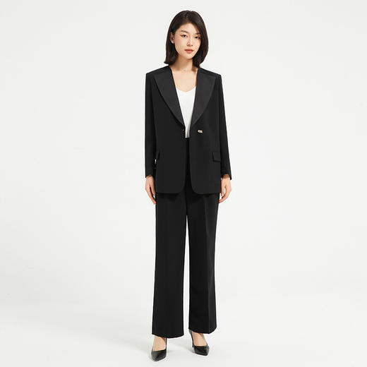 IWY/时尚干练黑色女士职业西服套装气质休闲西服外套韩版名媛上班正装C13518+P33518-黑色 商品图3