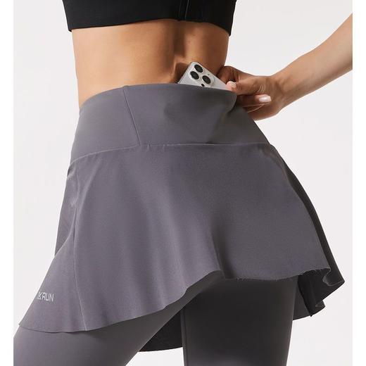 健身裤女加绒晨跑外穿速干透气运动长裤时尚假两件防走光瑜伽长裤 商品图4