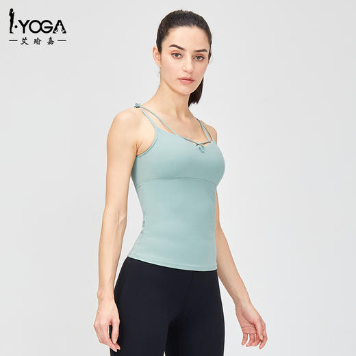 IYOGA运动背心女外穿美背细肩带可拆卸胸垫挺胸云感透气高弹紧身显瘦B049 商品图1
