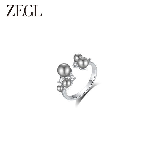 ZEGL法式人造珍珠戒指女小众设计轻奢高级感指环时尚个性食指戒子 商品图2