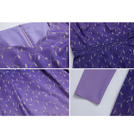 司歌冬长袖弹力连衣裙渐变柔软V领A881065 商品图1