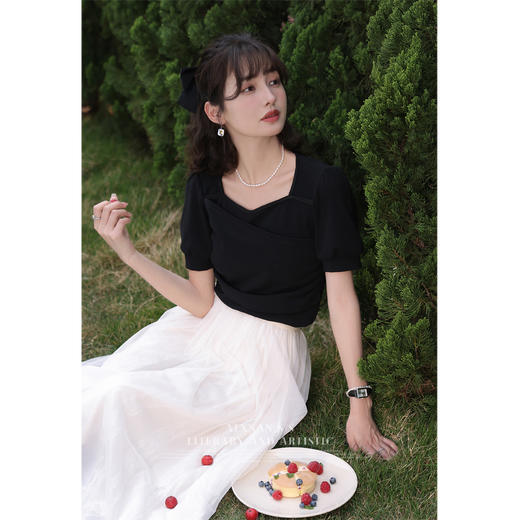 鹿向南《月光童话》法式2023新款a字半身裙女小个子夏季网纱裙子 商品图4