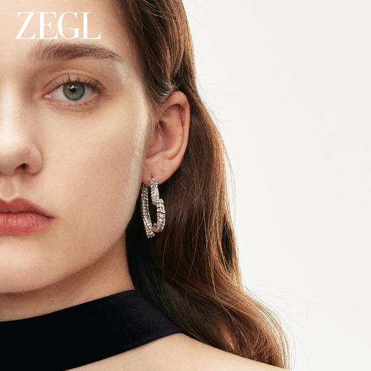 ZEGL法式爱心耳圈女2023新款爆款秋冬高级感耳环耳钉耳扣银针耳饰 商品图5