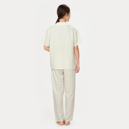 都市丽人生活家居春夏睡衣女软绵绵压花家居服薄款短袖长裤女士套装LH41C5 商品图3