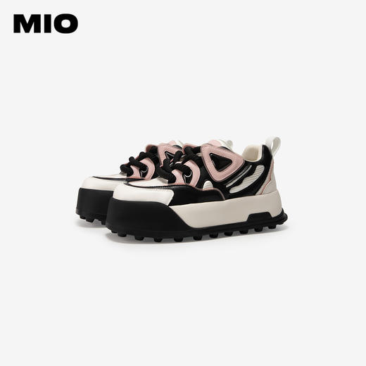 MIO米奥春季拼色厚底休闲板鞋撞色舒适显高运动女鞋M241561503 商品图3