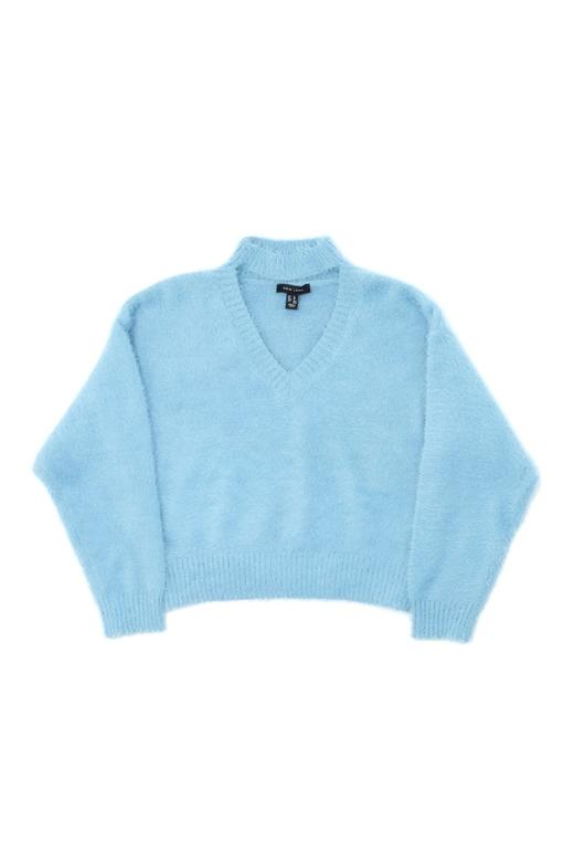 NEW LOOK 蓝色V领挂脖毛衣 4481 商品图3