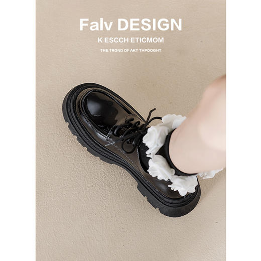 【女鞋专场】松糕厚底真皮小皮鞋2023年新款英伦风粗跟系带软皮JK乐福鞋单鞋女 商品图2