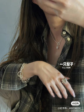 Hermès爱马仕 纯银锁头包包项链