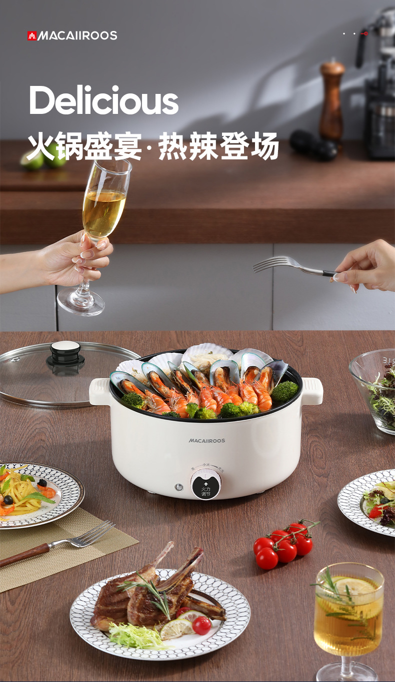 多功能电火锅MC-HG332(米白色有蒸笼)_05