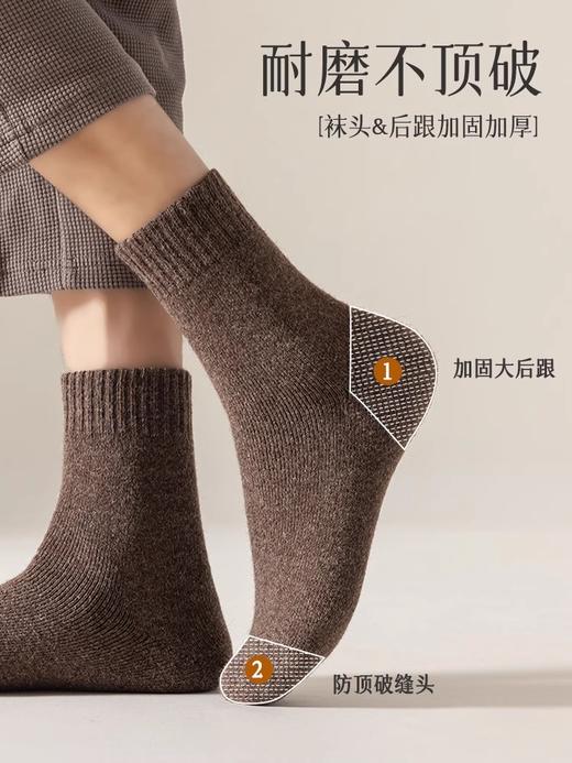 加厚羊毛袜男冬季加绒保暖家居睡眠中筒厚袜子男士羊绒冬天长袜 商品图4