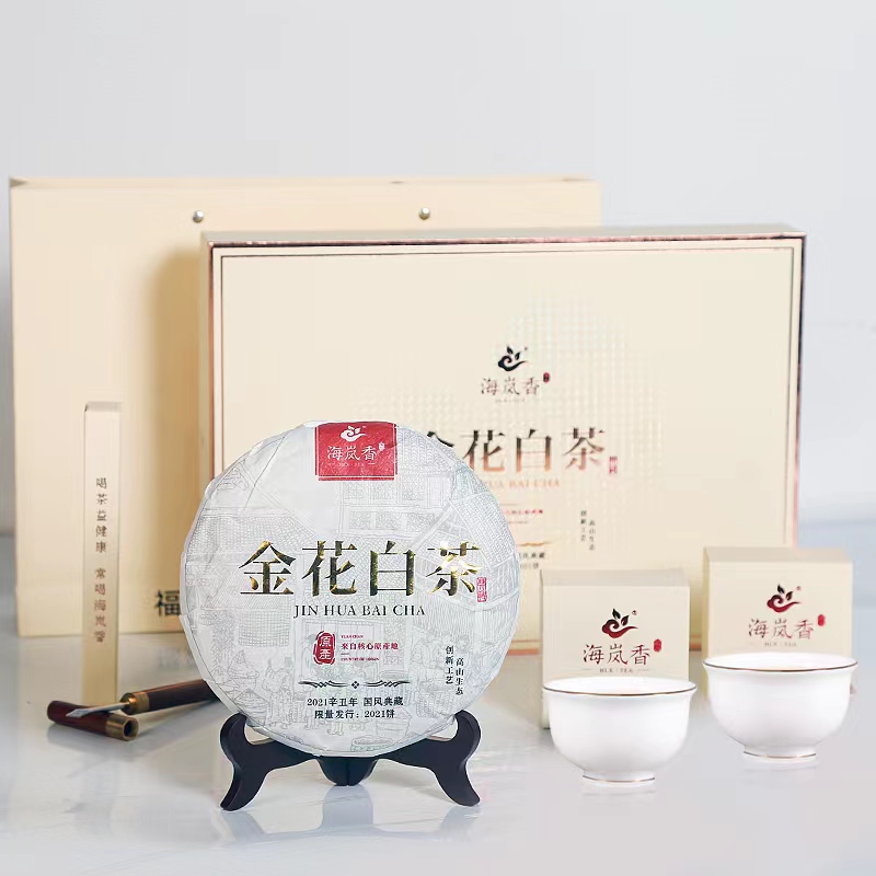 海岚香 金花白茶茶饼 国风礼盒系列 350g/饼
