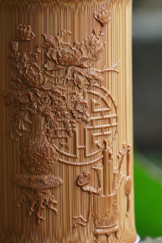 平安如意°竹雕茶叶罐 商品图5