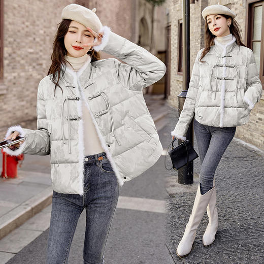冬季新款，盘扣刺绣羽绒服真毛羽绒服外套HR-YQH9957 商品图1