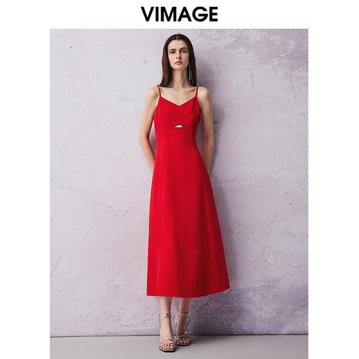 VIMAGE纬漫纪夏季新款显瘦洋气性感吊带连衣裙V2177707 商品图2