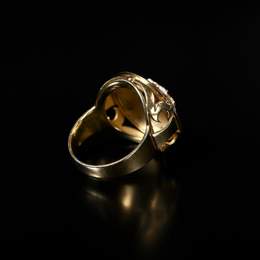 德国古董14K金镶嵌蓝宝石钻石豪戒 商品图7