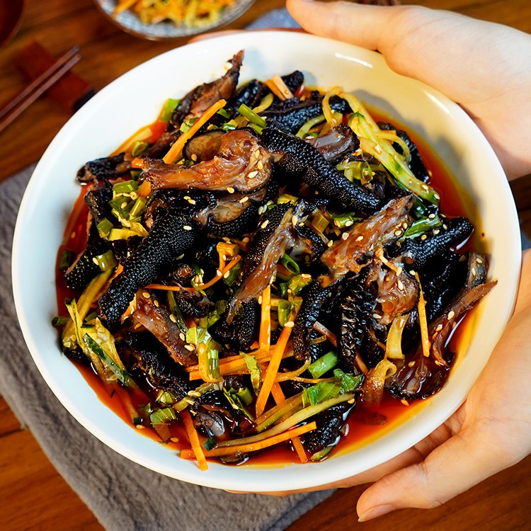 思尧麻辣鸡爪无骨鸡爪红油脱骨黑凤爪开袋即食300g*2袋