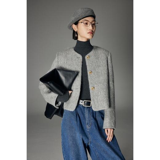 原形气质短款羊毛双面呢大衣女2023秋冬新款设计感小个子毛呢外套 商品图3