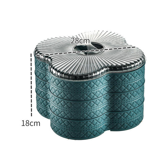 【喜庆的感觉，很有年味！】新款轻奢仿皮果盘,家用多层干果盒分格带盖,坚果糖果盒客厅零食盘,丰盈的多层带盖盛装着坚果糖果，宛如客厅的香甜风景 商品图11