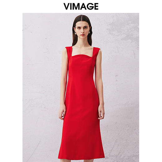 VIMAGE纬漫纪夏季新款显瘦洋气吊带连衣裙V2177708 商品图3