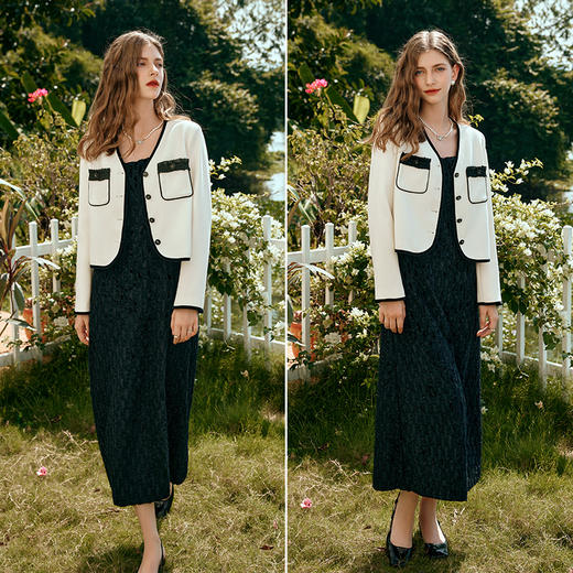 OLrain欧芮儿奶油杏短外套女早春2024新款简约气质小香风名媛上衣 商品图3