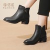 头层牛皮软皮女短靴2023新款冬季复古中老年妈妈棉鞋加绒粗跟皮鞋23M318-3Z 商品缩略图6