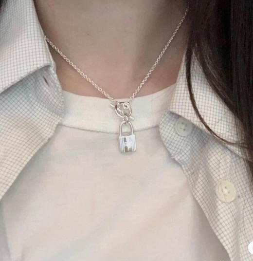 Hermès爱马仕 纯银锁头包包项链 商品图3