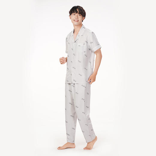 都市丽人都市锋尚好睡好眠春夏睡衣男软绵绵印花家居服薄款短袖长裤男士套装FH41A5 商品图3