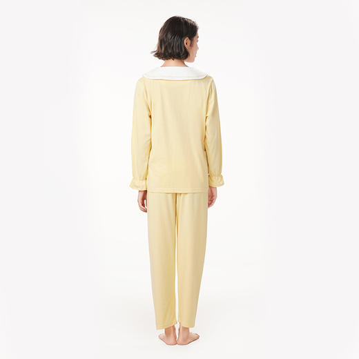都市丽人生活家居春夏睡衣女32支纯棉单面家居服薄款长袖长裤女士纯棉套装LH4CA1 商品图3