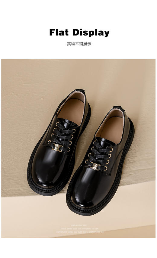 【女鞋专场】葡萄妈同款真皮厚底乐福鞋女2023年新款圆头粗跟系带英伦风小皮鞋 商品图7