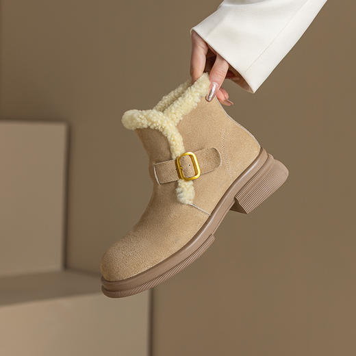 冬季新款，巨保暖羊羔毛厚底马丁靴XWJ-X180-18 商品图6