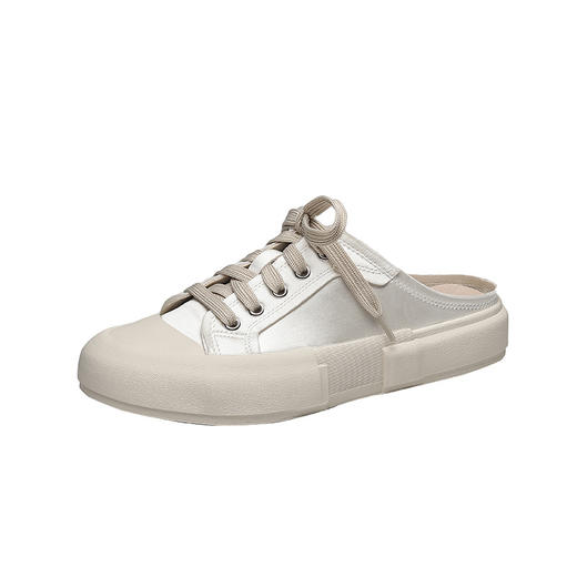 【女鞋专场】半拖小白鞋2023年夏季新款外穿时尚百搭包头休闲鞋平底一脚蹬女鞋 商品图6