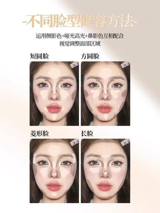 唯资四色修容盘高光修容一体盘哑光提亮侧影鼻影阴影腮红 商品图6