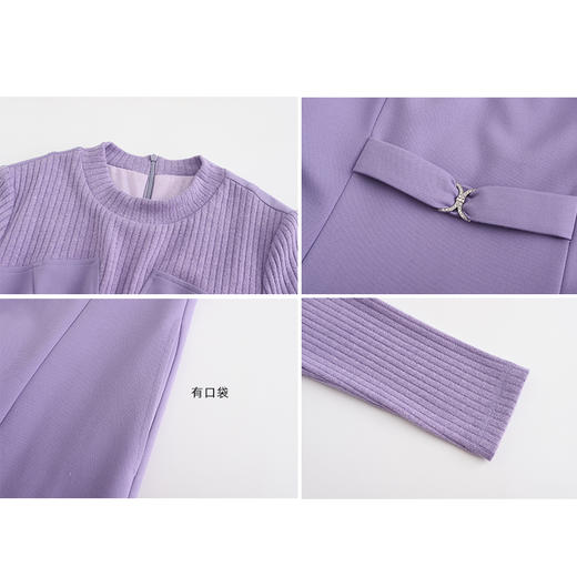 司歌时尚气质小立领连衣裙假两件长袖冬加厚A881466 商品图1