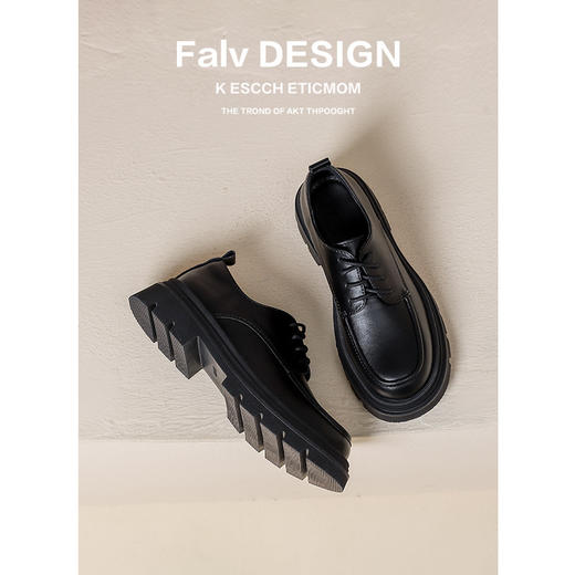 【女鞋专场】松糕厚底真皮小皮鞋2023年新款英伦风粗跟系带软皮JK乐福鞋单鞋女 商品图0