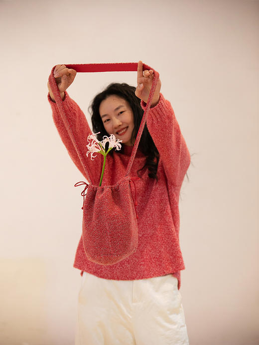 牧衣游原创进口羊毛混纺羊羔毛红色单肩包 嬣嬣【不支持会员折】 商品图2