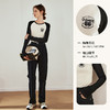 OLrain欧芮儿黑白色T恤女秋冬2023新款时尚撞色插肩圆领印花长袖 商品缩略图3
