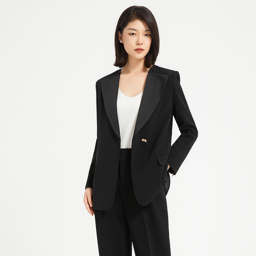 IWY/时尚干练黑色女士职业西服套装气质休闲西服外套韩版名媛上班正装C13518+P33518-黑色 商品图6