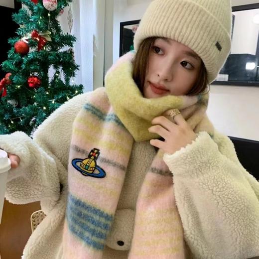 【甄珠贝】氛围感 西太后土星刺绣 羊驼毛，美丽诺羊毛混纺流苏围巾，手感蓬松柔软不扎【一周左右】 商品图10