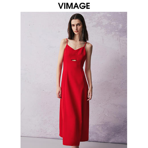 VIMAGE纬漫纪夏季新款显瘦洋气性感吊带连衣裙V2177707 商品图3