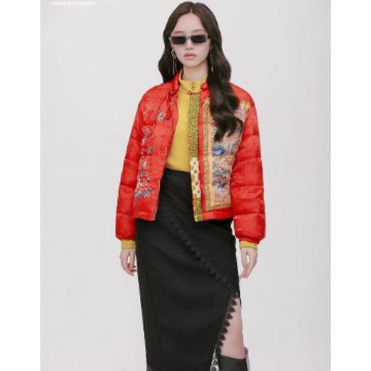 南二楼渔牌2023年冬季立领绣花羽绒外套FGHD5053精品女装 商品图0