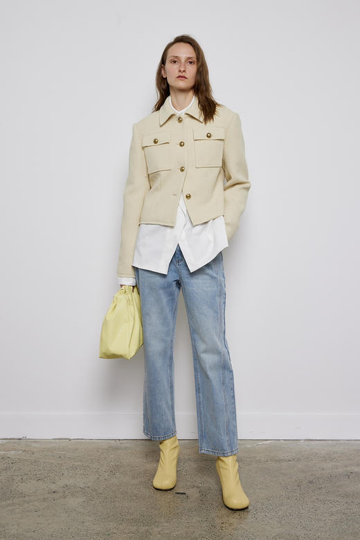 简约粗花呢修身外套 商品图0