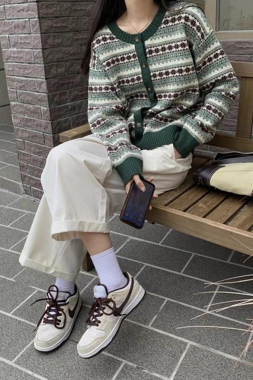 LNNNS 圆领单排扣几何针织上衣 17131 商品图3