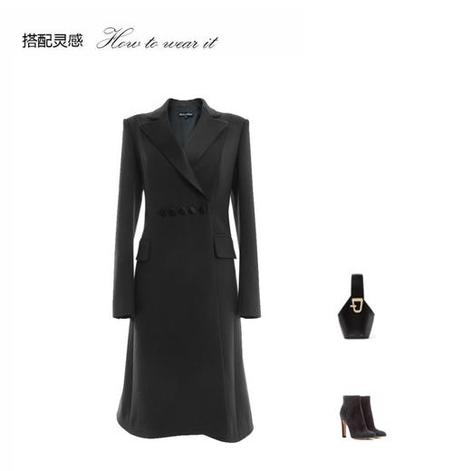 五粒扣西装领大衣 - 时尚收腰修身显瘦排扣中长款外套  1806008 商品图2